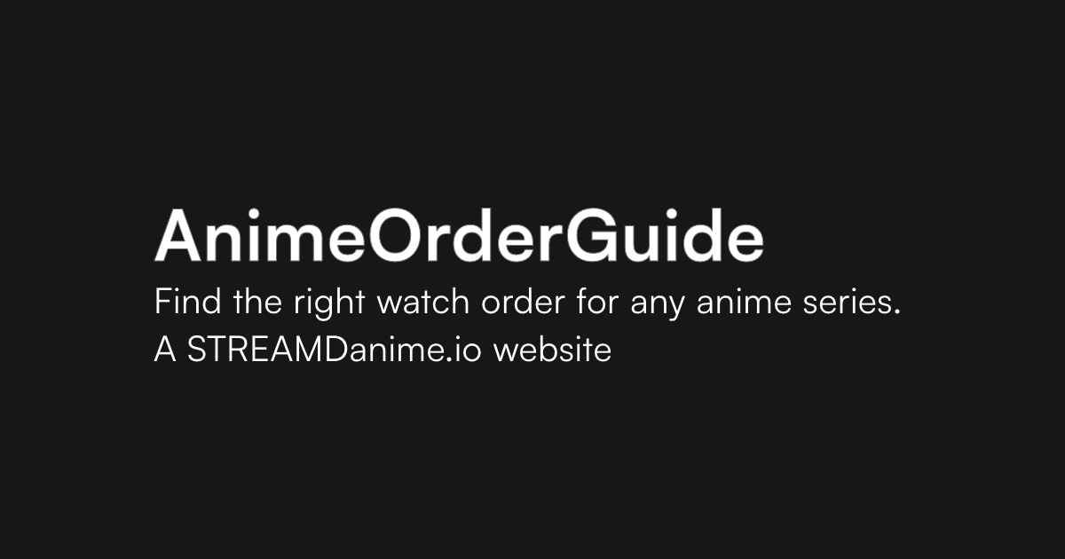 Discover anime watch orders